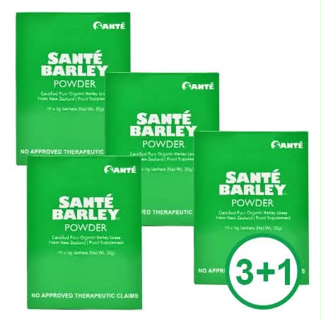 Santé Barley Powder (3gms x 10 sachets) with Stevia 3+1